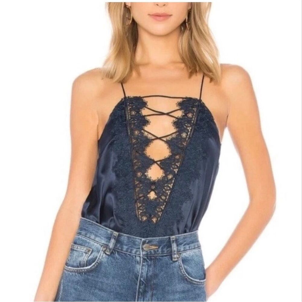 Cami NYC The Charlie Velvet Cami Top Size medium Reversible Lace Silk Blend